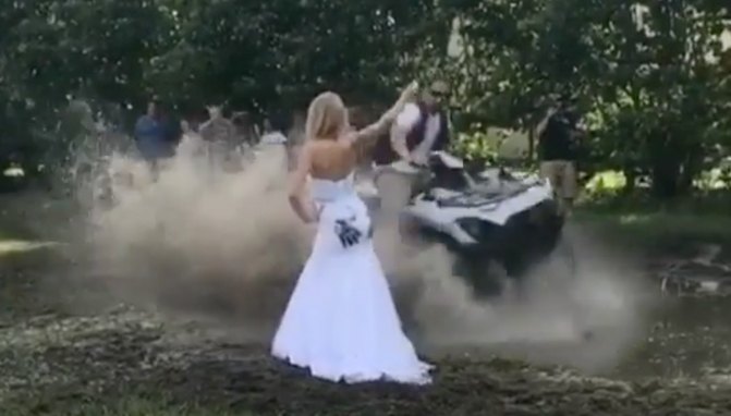 Now That’s Leaving Your Wedding Reception in Style! + Video
